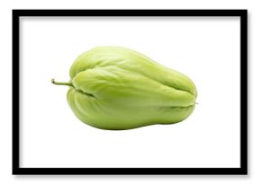 Fresh green chayote squash isolated on transparent background