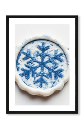 Seal Wax Stamp blue snow dessert food art.