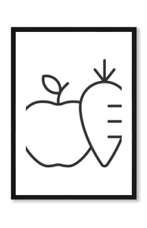 Nutrition icon in line design. nutrition, healthy, food, diet, wellness, vegetables, fruit on white background vector. nutrition editable stroke icon