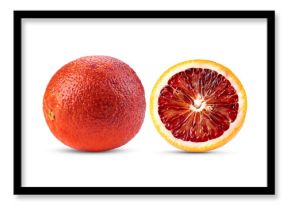 Red blood oranges isolated on transparent png ( image from camera )