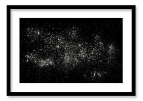 Pile of integral barley flour isolated on black background, top view 