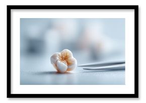 Macro shot of a meticulously crafted tooth crown, symbolizing dental precision, health, and the art of restorative dentistry. Perfect for medical content or wellness visuals.