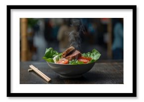 A drone view of a cityscape with water and sky during summer, suitable for background layouts