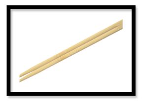 wooden bamboo chopsticks isolated on white background