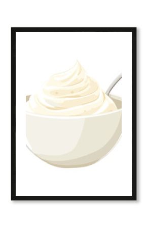 Yoghurt in a bowl illustration texture yogurt vector