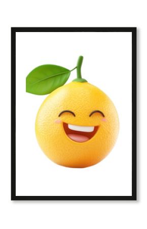 Happy smiling orange fruit cartoon character illustration