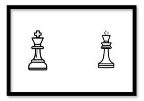 Collection of minimalist line icons featuring different styles of chess king pieces
