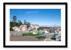 Panorama of High angle view from drone of DALAT city at vietnam