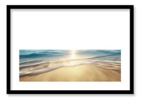 beautiful Beach sand and blue sky, isolated on white and transparent background