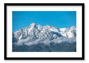Snow-capped mountain peaks in India