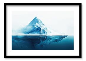 Underlying risks lurk beneath the surface, like an iceberg of challenges in a business crisis, with hidden threats that are unseen, all depicted against a blank copy space image.