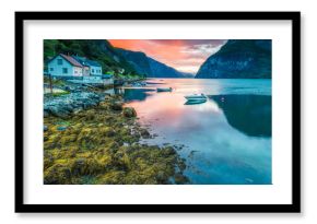 Sunset in Undredal, Aurland, Sognefjord, Norway