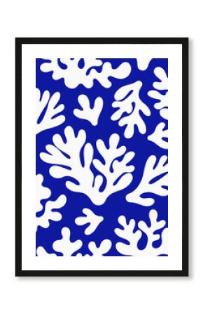Coral seamless pattern in vintage style. Abstract algae background. Design for textile or wrapping paper.