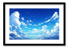 青空　雲　生成AI　背景　