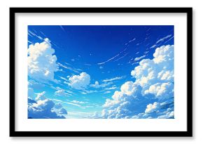 青空　雲　生成AI　背景　
