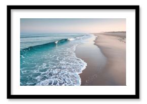 Ocean Surf on Quiet Sandy Beach at Sunrise