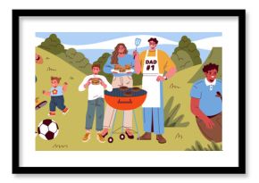 Fathers Day. Flat Vector Illustration