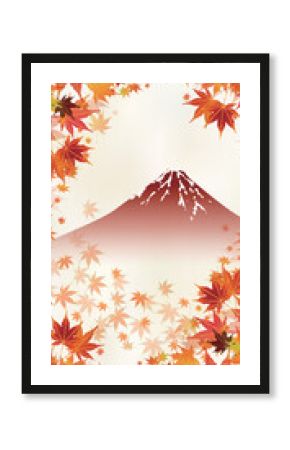 富士山　紅葉　もみじ　秋　背景 