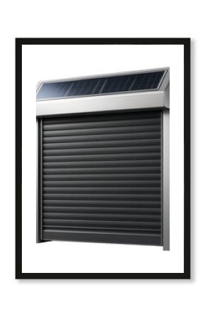 Solar-powered roller shutter windows for an eco-friendly home, utilizing solar panels to operate the shutters.