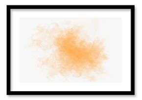 Orange smoke cloud with soft swirls and watercolor texture on white background. Universal element for wellness, packaging, cosmetics, creative banners and modern illustrations.