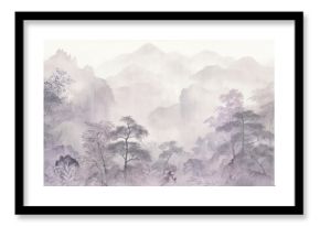 Forest scenery outdoors nature sketch.