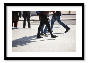 People walking on sidewalk