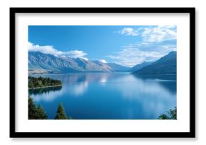 Serene lake wakatipu with majestic mountain views and lush greenery in new zealand