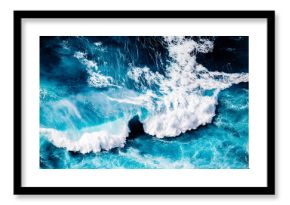 abstract aerial view background of blue waves