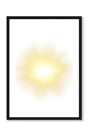Sun with rays. The effect of bright sunlight.