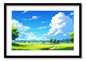 草原　風景　生成AI　背景