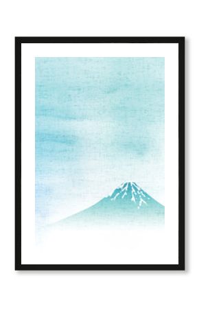 富士山　和柄　年賀状　背景