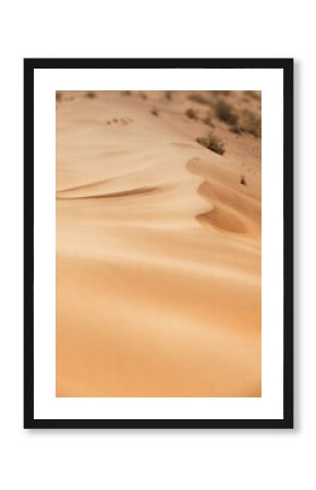 Gentle winds creating stunning ripples across the sand dunes of a vast desert landscape, highlighting the beauty of nature's patterns