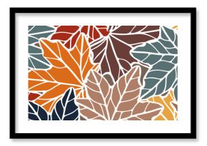 Autumn vector abstract design with maple leaves.