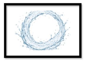 Fresh water splash in a round swirl shape.