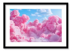 Clouds in shades of pink and white drift gently across the sky, creating a dreamy and magical display