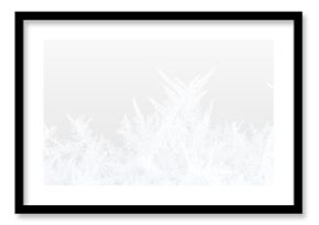 Winter frosty snowflake border PNG with transparent background, icy crystal texture and shiny sparkle effect for holiday decoration, Christmas frames and seasonal festive design elements