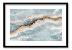 Elegant Blue Onyx Stone Texture with Tranquil Azure Ripples and Golden Veins in Nature s Design