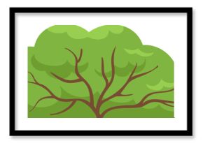 Green bush plant cartoon vector isolated