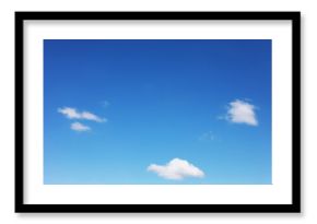 Blue sky background and white clouds soft focus, and copy space horizontal shape.