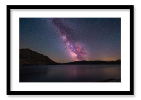 Milky Way Core over a Lake at Night, light pollution impact