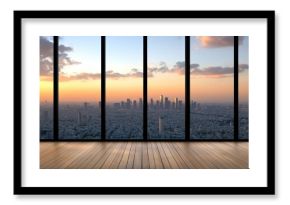 Enjoy breathtaking views of Tel Aviv and the sea from a sleek modern balcony lined with a glass railing, set amidst urban scenery