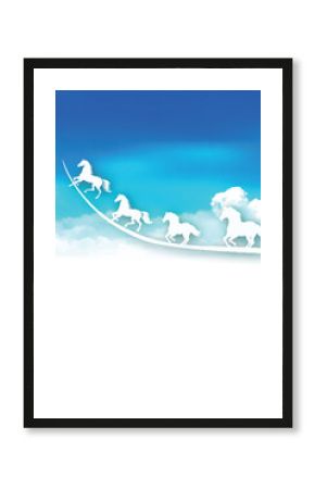 午　年賀状　干支　背景