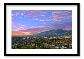 Aerial shot of the majestic San Gabriel Mountains in Duarte California USA