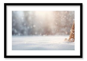 Christmas tree isolated on copy space snow with christmas snows falling