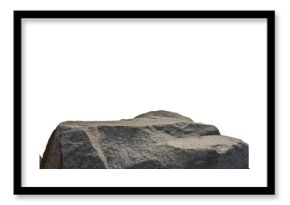 Rock Podium isolated, Stone stand Display product on white background,Stones Sea formation located part of the mountain,Group of Cliff Rock with natural rough texture surface with clipping path