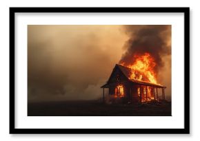 Single family home engulfed in flames during a house fire, highlighting emergency response preparedness
