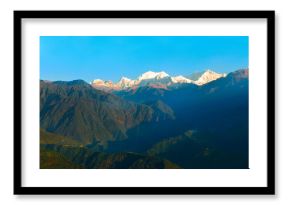 Mountain Kangchenjunga, panorama mountains landscape with Kanchenjunga mountain