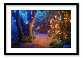 Magical forest, fairies and lights,