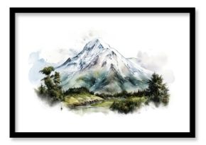 Mountain landscape outdoors painting.