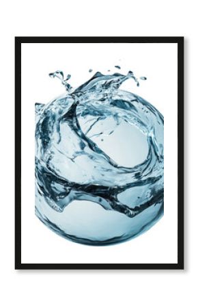 Splashing water forming a swirling circular wave
